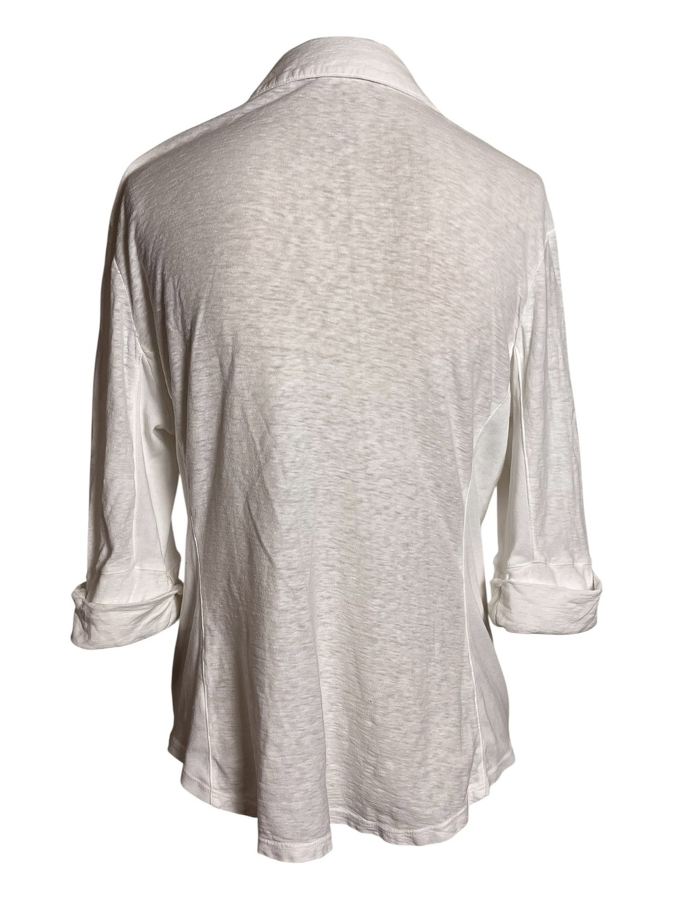 James Perse White Sheer Slub Side Panel Button Down Shirt —  4 XL - Picture 7 of 13